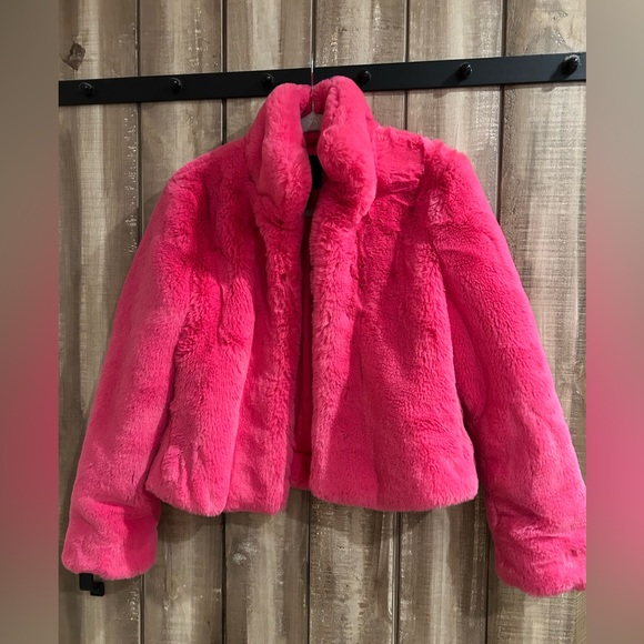 Forever 21 Hot Pink faux fur jacket, M - Picture 3 of 9